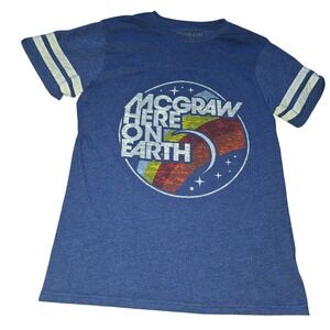 Tim MCGRAW Here On Earth Graphic T Shirt Blue Short Sleeve Shirt Concert Medium